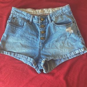 Roxy High-waisted Cuffed Shorts
